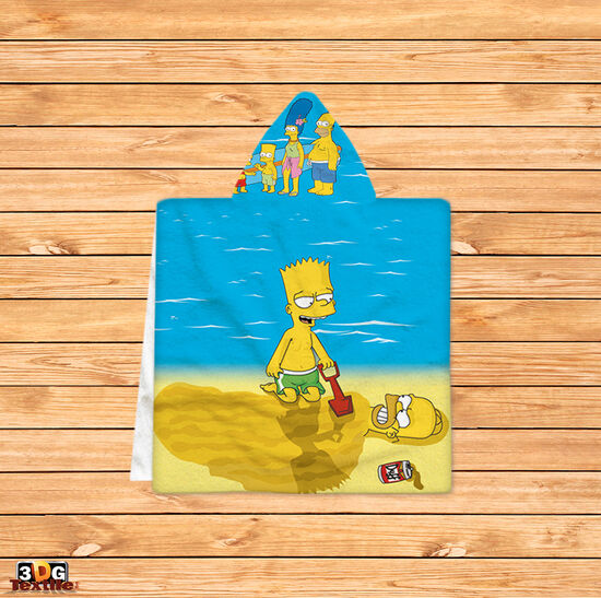 Kids Poncho Towel Bart Simpson