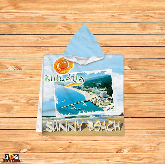 Kids Poncho Towel Sunny Beach