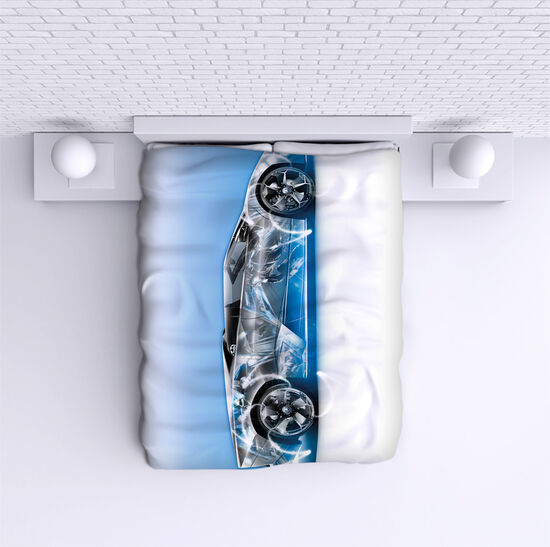 Bed Cover Blue Lamborghini