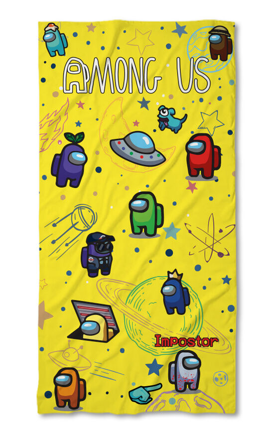 Beach Towel Among Us Yellow