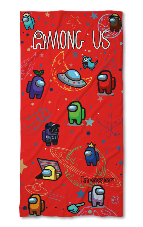 Beach Towel Among Us Red