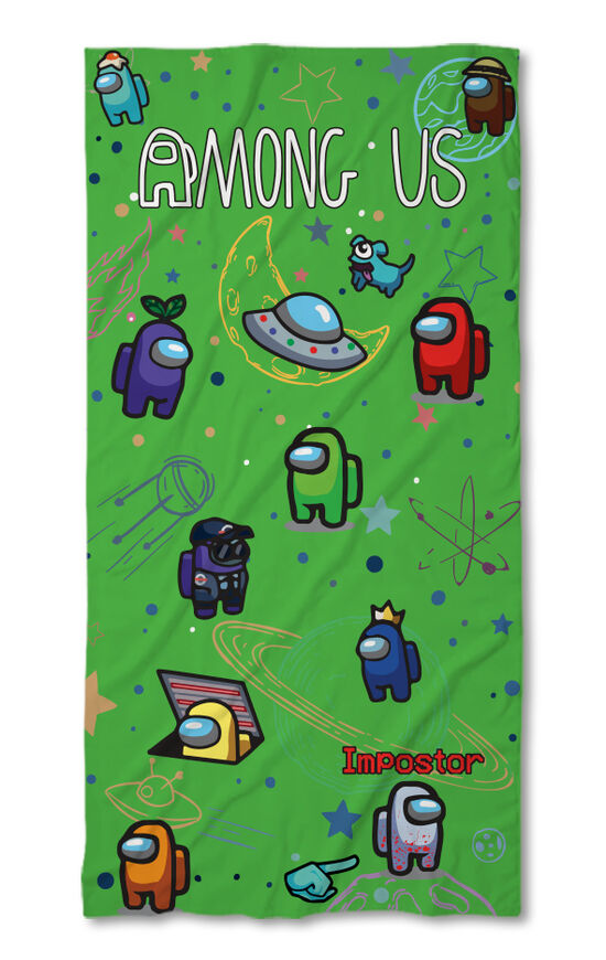 Beach Towel Among Us Green