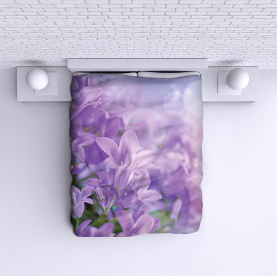 Bed Cover Purple Flowers