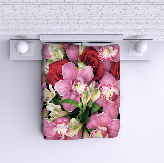 Bed Cover Roses and orchids