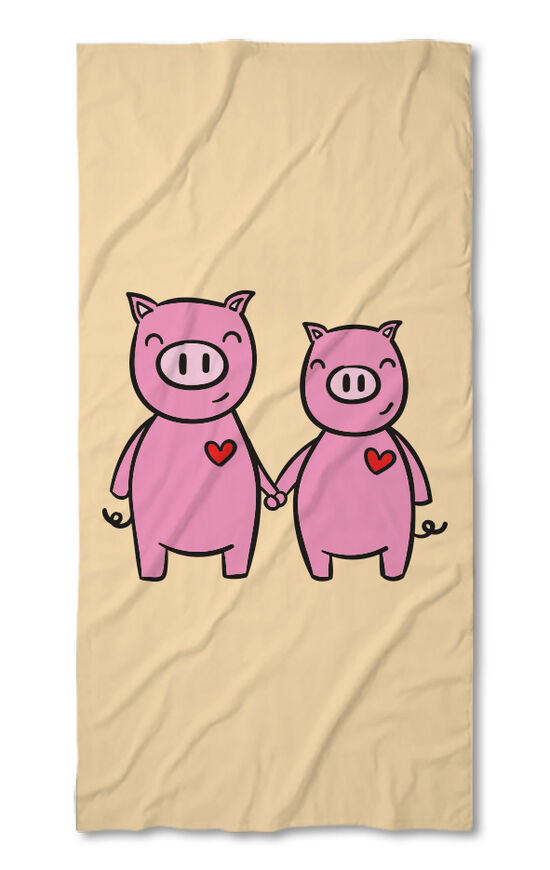 Beach Towel Pig Love