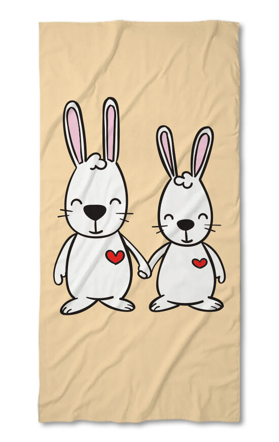 Beach Towel Rabbit love