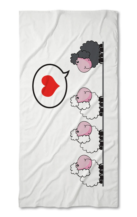 Beach Towel Sheep love 2
