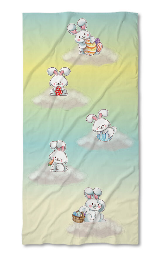 Beach Towel Easter bunnies