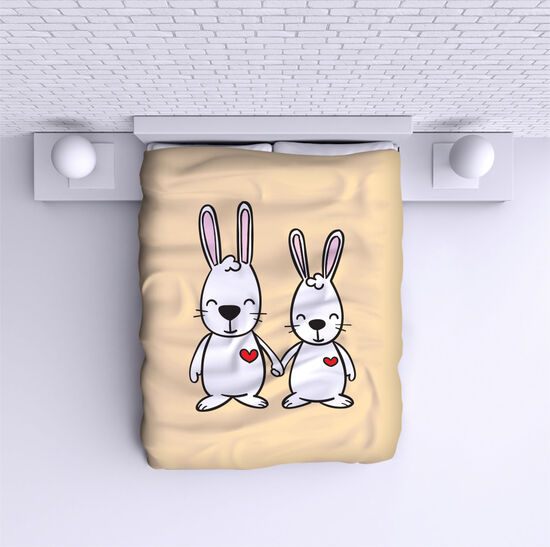 Bed Cover Rabbit love