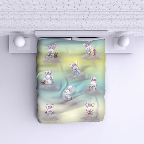 Bed Cover Easter bunnies