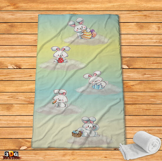 Fleece Blanket Easter bunnies