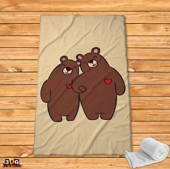 Fleece Blanket Bear love