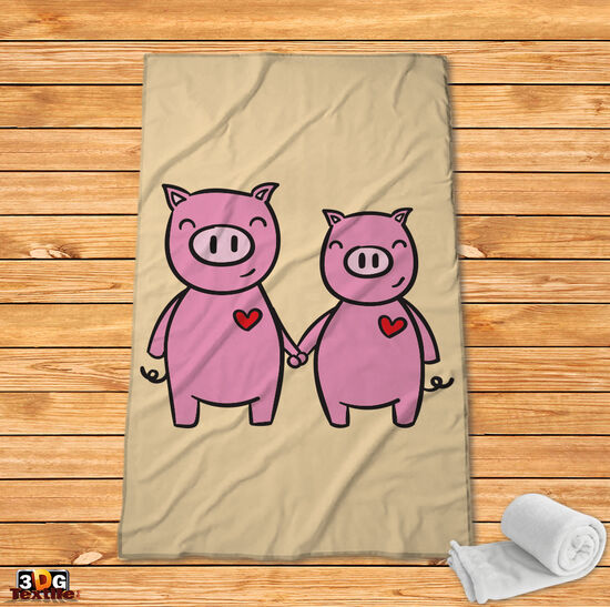 Fleece Blanket Pig Love