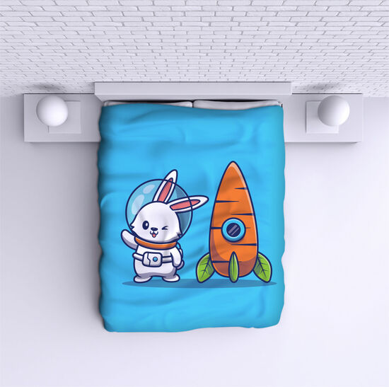 Bed Cover Аstronaut rabbit