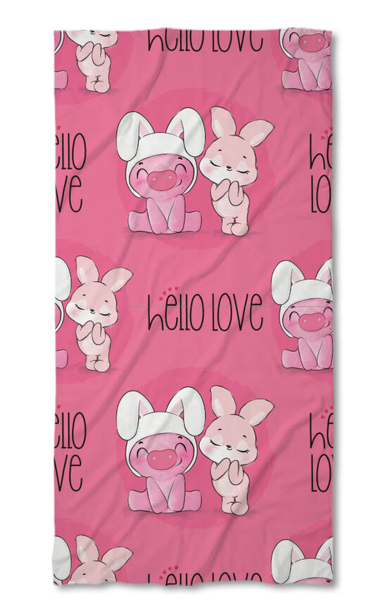 Beach Towel Bunny and piggy