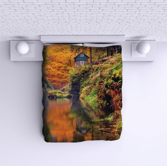 Bed Cover Forest cottage