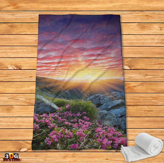 Fleece Blanket Sunset in the mountains