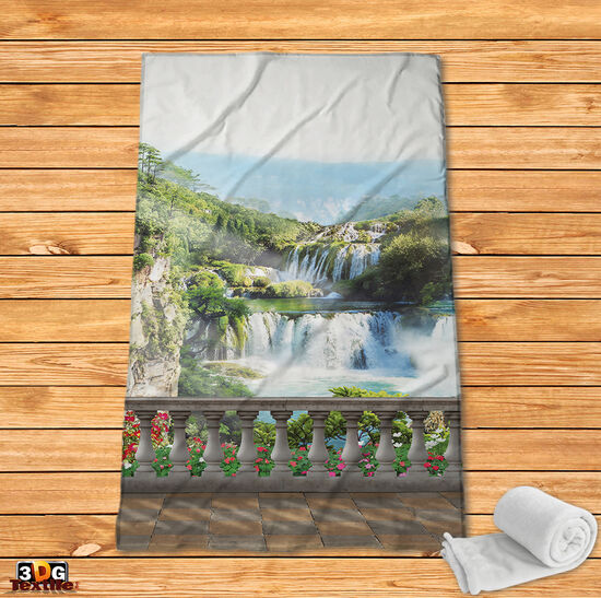 Fleece Blanket Terrace in paradise