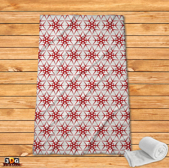 Fleece Blanket Red snowflakes