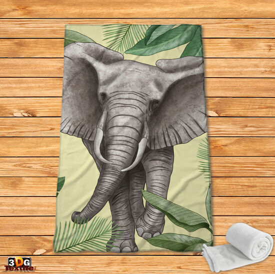 Fleece Blanket Art Elephant