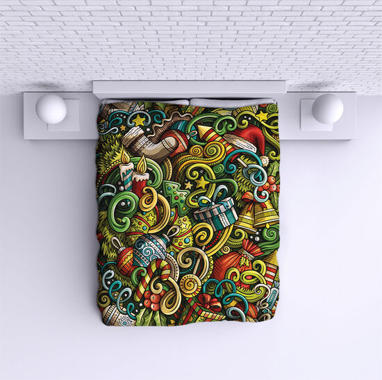 Bed Cover Christmas pattern