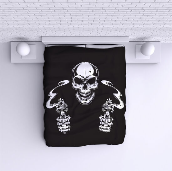 Bed Cover Scull pistols