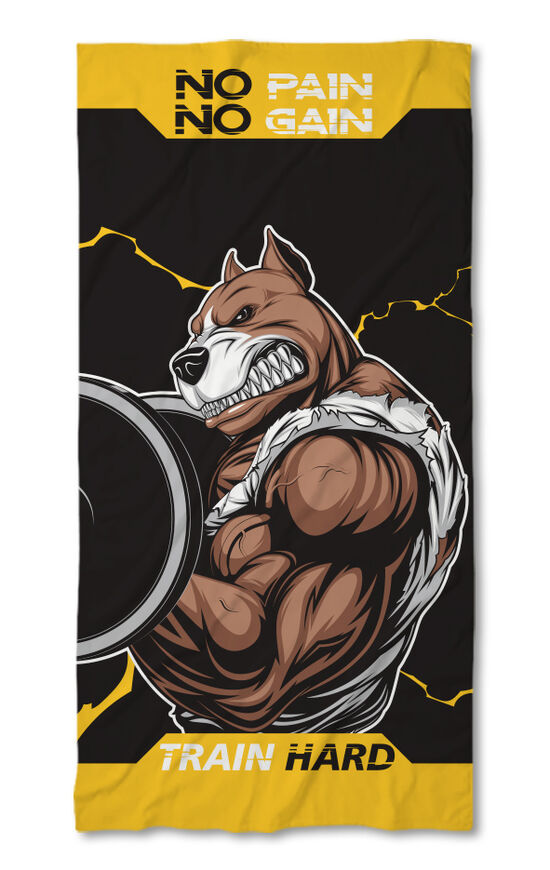 Beach Towel No pain no gain Pitbull
