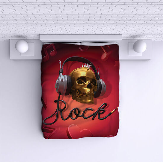 Bed Cover Rock skull