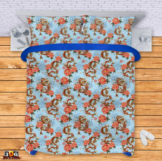 Bed Linen Dragons and Flowers