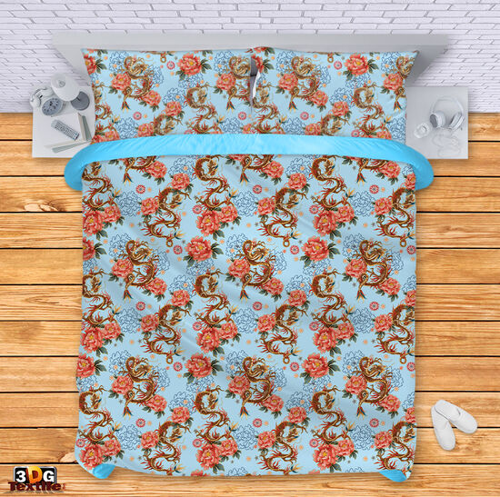 Bed Linen Dragons and Flowers