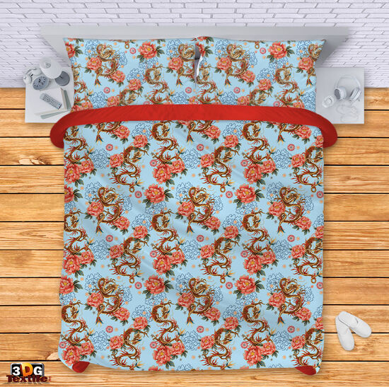Bed Linen Dragons and Flowers