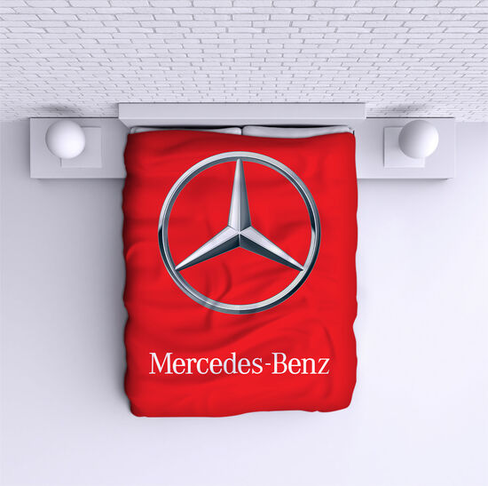 Bed Cover Mercedes logo red