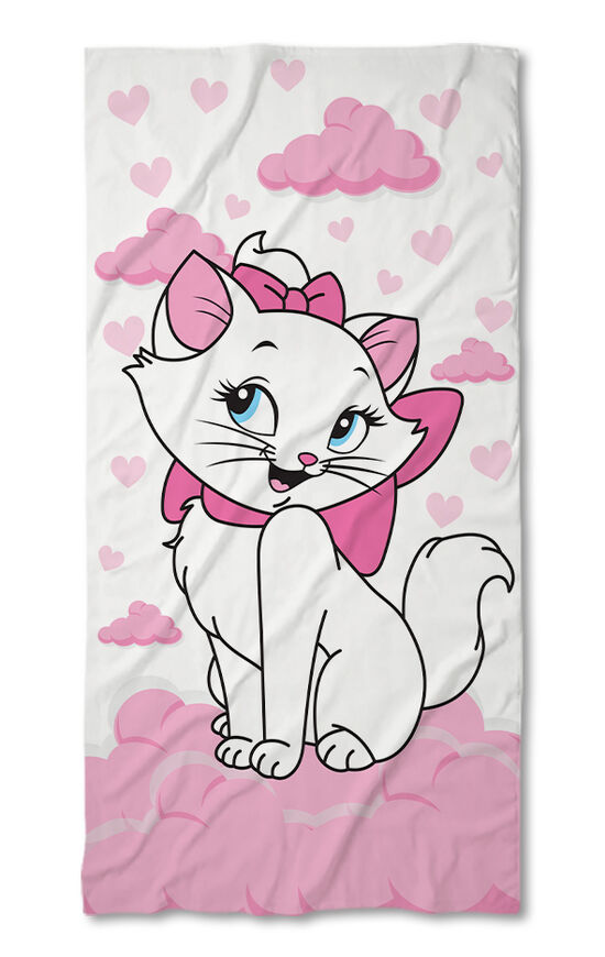 Beach Towel Marie Cat white