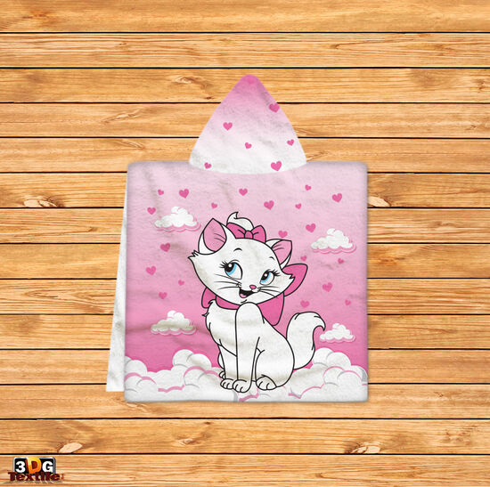 Kids Poncho Towel Marry Cat