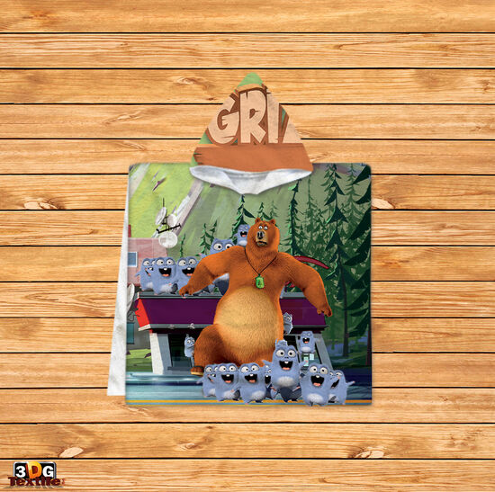 Kids Poncho Towel Grizzy and The Lemmings