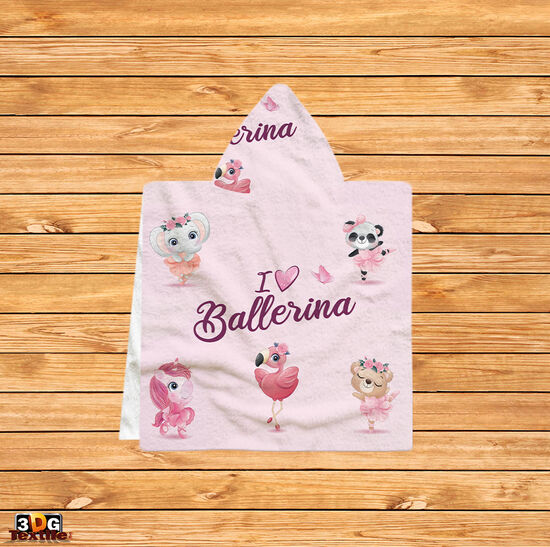 Kids Poncho Towel Ballerina