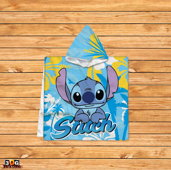 Kids Poncho Towel Stitch blue
