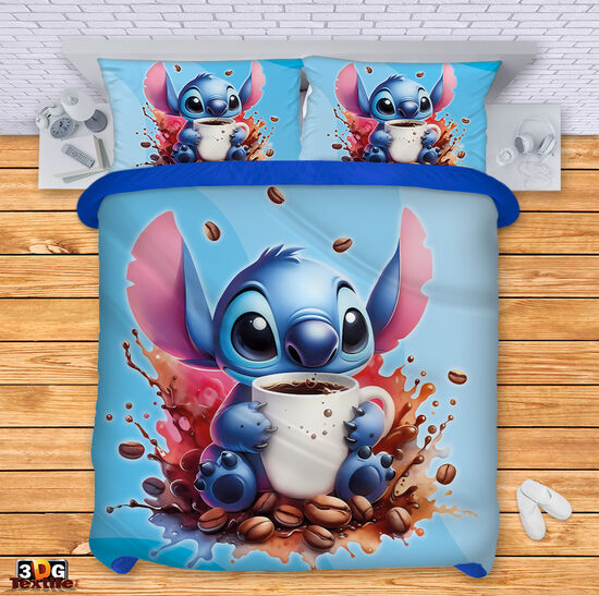 Bed Linen Stitch Coffee blue