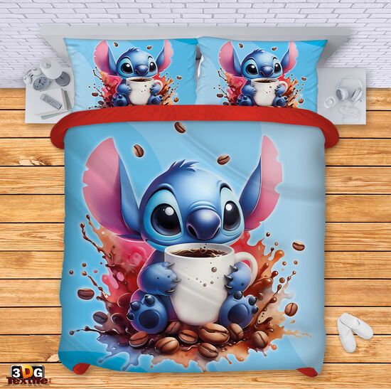 Bed Linen Stitch Coffee blue