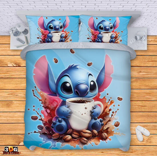 Bed Linen Stitch Coffee blue