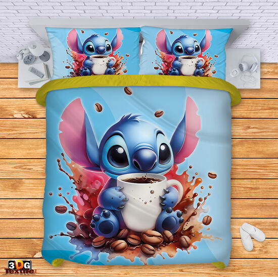 Bed Linen Stitch Coffee blue