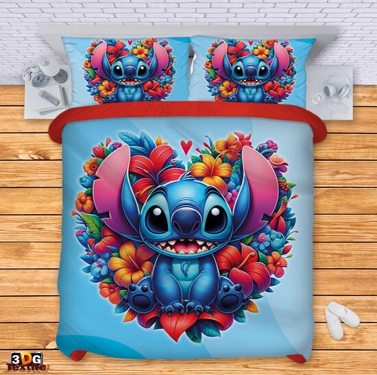 Bed Linen Stitch Flowers blue
