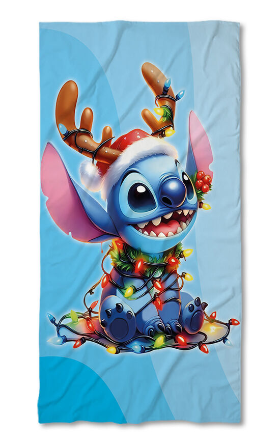 Beach Towel Stitch Christmas blue