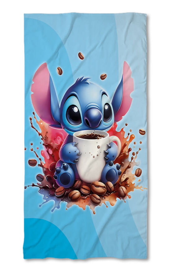Beach Towel Stitch Coffee blue