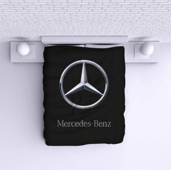 Bed Cover Mercedes logo black