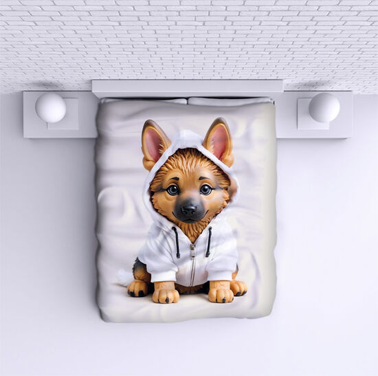 Bed Cover Cute dog AI