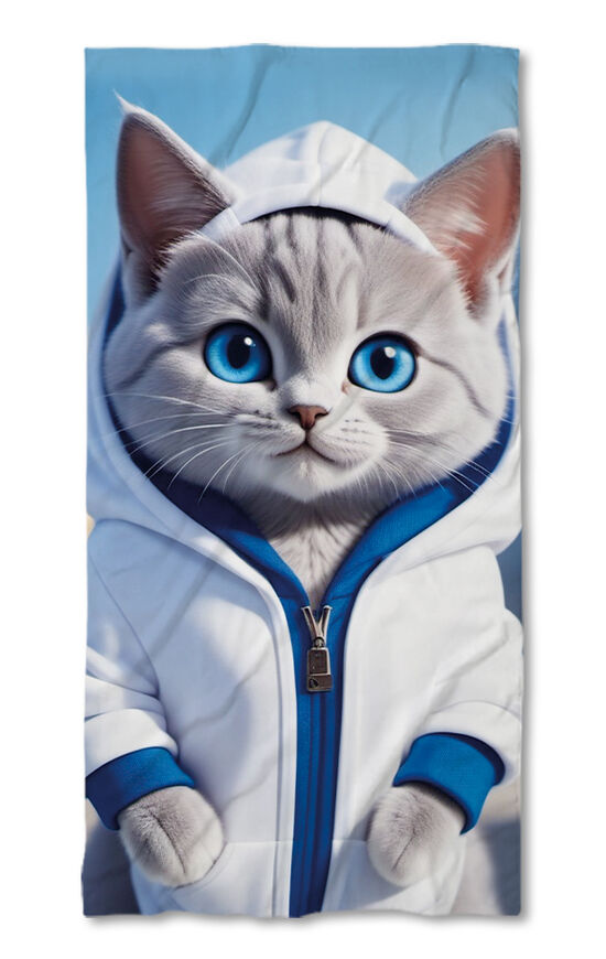 Beach Towel Cute cat AI