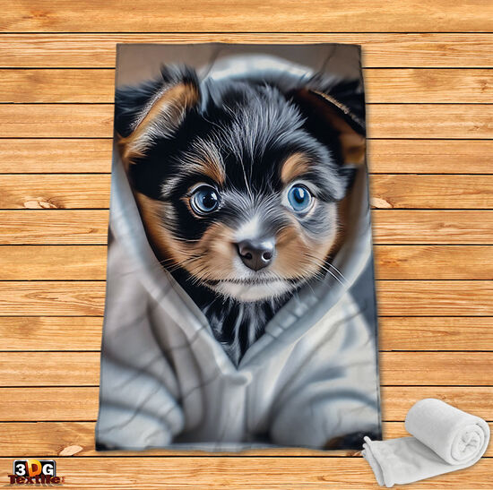 Fleece Blanket Cute dog AI 2