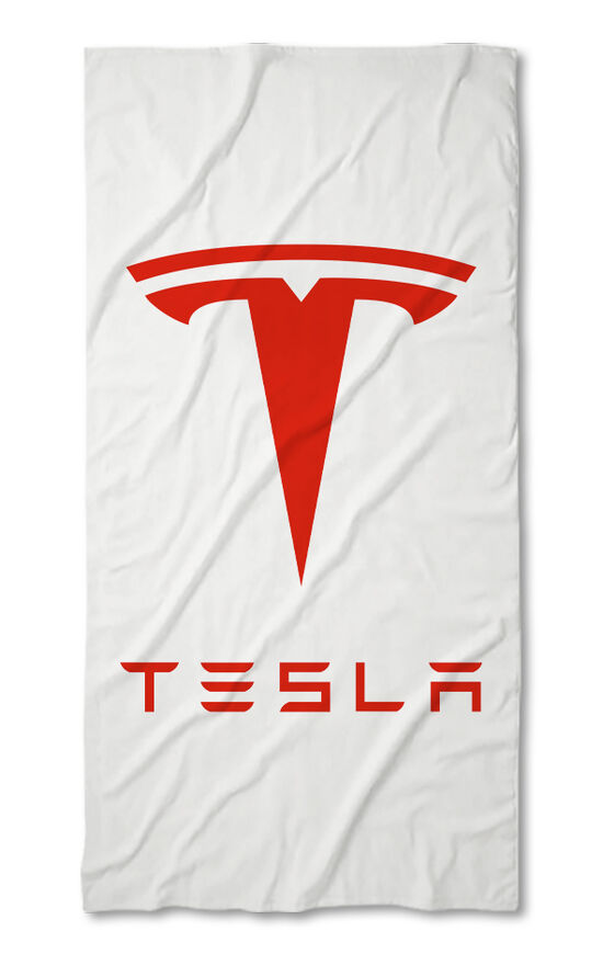 Beach Towel Tesla white