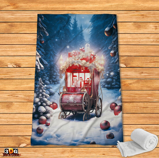 Fleece Blanket Christmas sleigh